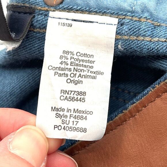 Madewell 10"‎ High Riser Skinny Skinny Jeans F4684 Dark Wash Stretch Women 25 - Picture 14 of 15